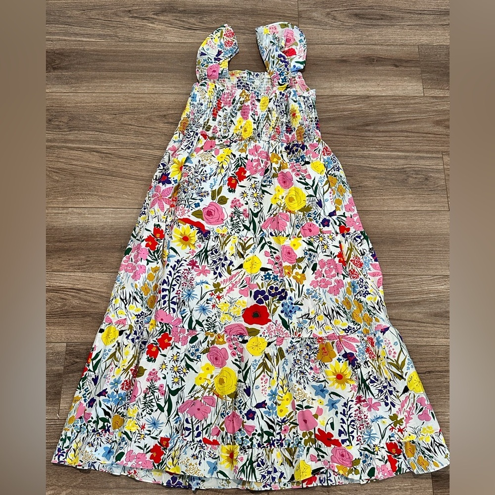 NWT! Anthropologie THML Floral Maxi Smocked Bodice Dress with Ruffle Sleeves - Picture 5 of 13